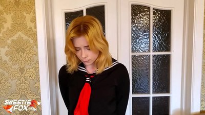 พ่อเลี้ยง Harshly ลงโทษ เด็กนักเรียนหญิง สำหรับ Bad Schooling - spanked และ Mouthfucked